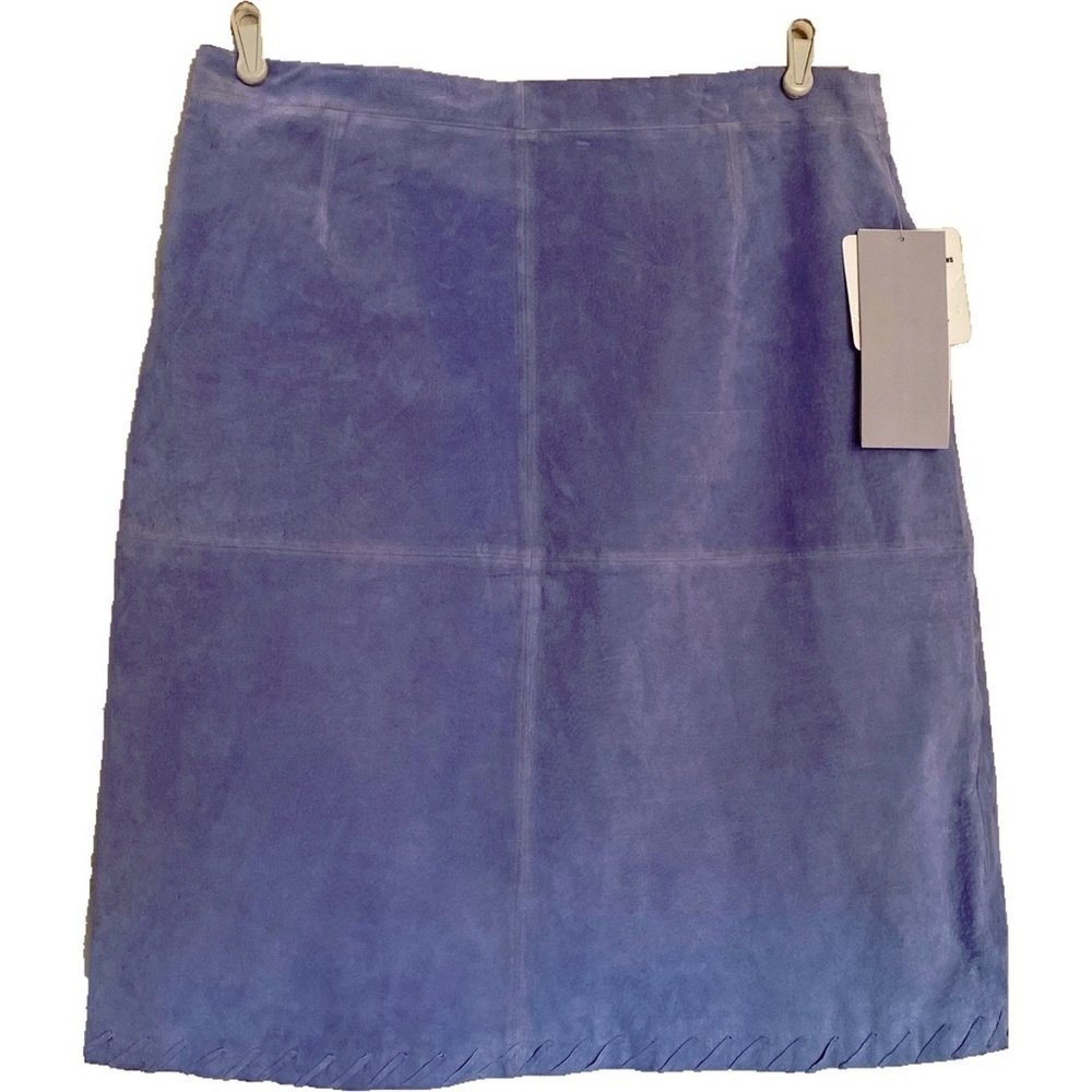 Monroe & Main Blue Suede Pencil Skirt